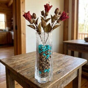 Vintage Driftwood Glass Tree Trunk Vase